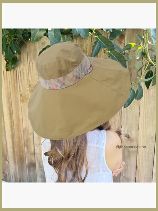 Packable Large Brim Sun Hat with Chin Strap, Foldable Design main image 4